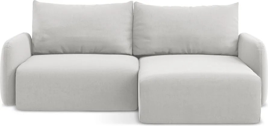 Colțar gri deschis extensibil/cu spațiu de depozitare cu tapițerie din catifea (cu colț pe partea dreaptă/cu șezlong) Kalena – Makamii