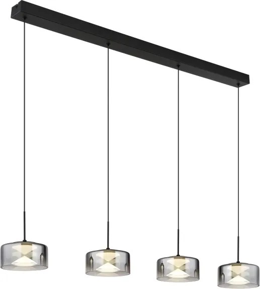 Globo 16024-4 - candelabru LED suspendat pe cablu BELINDA LED/24W/230V negru/fumuriu