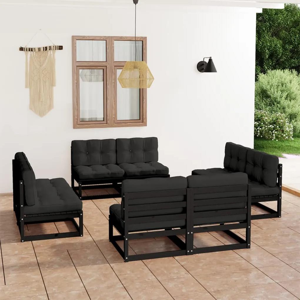 3076323 vidaXL Set mobilier de grădină cu perne, 8 piese, lemn masiv de pin