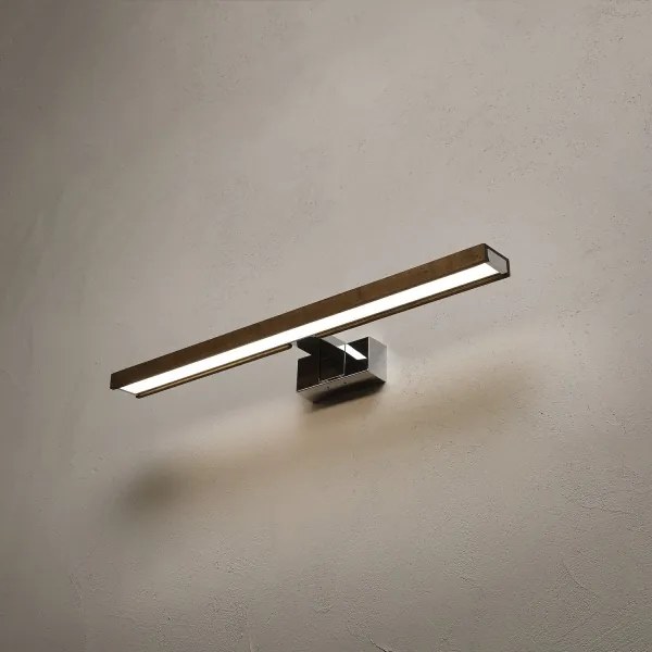 Brilagi - LED Iluminare pentru oglindă de baie WOODY MIRROR 3în1 LED/12W/230V IP44 crom/stejar-nuc