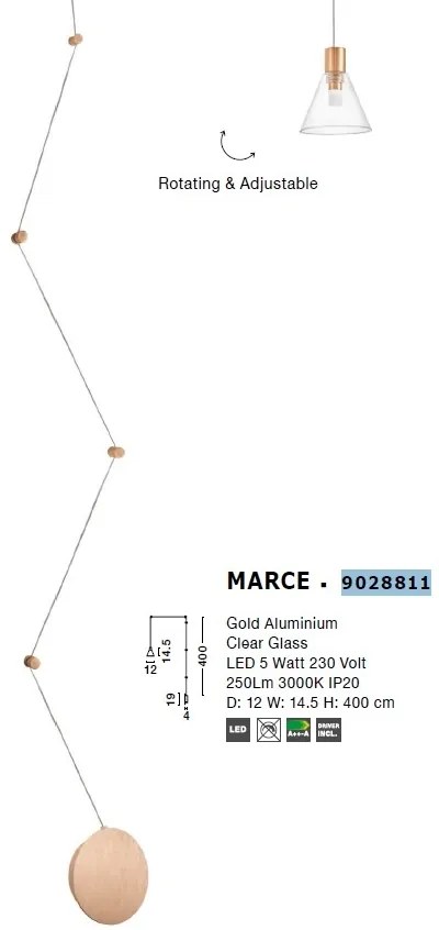 Pendul LED ajustabil design ultra-modern MARCE NVL-9028811