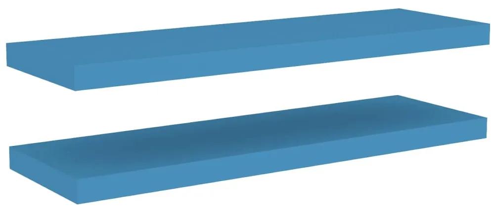 326622 vidaXL Rafturi perete suspendate, 2 buc., albastru, 80x23,5x3,8 cm MDF