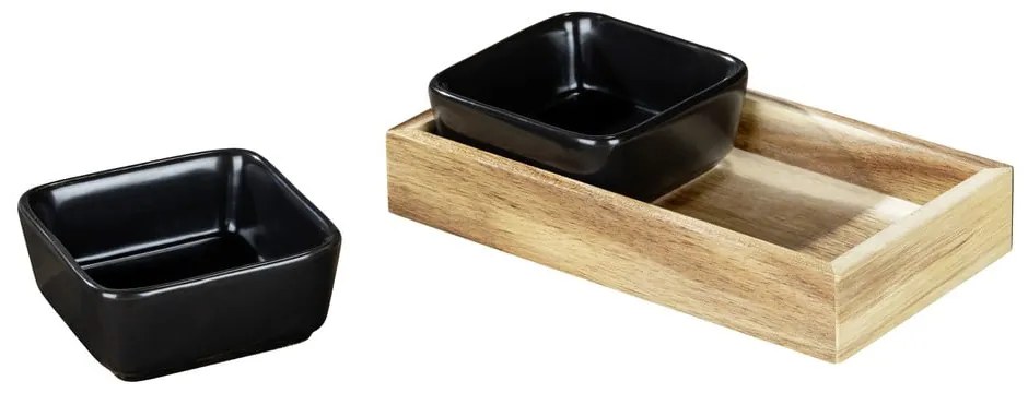 Boluri din ceramică neagră 2 buc. cu tavă Elo - Wenko