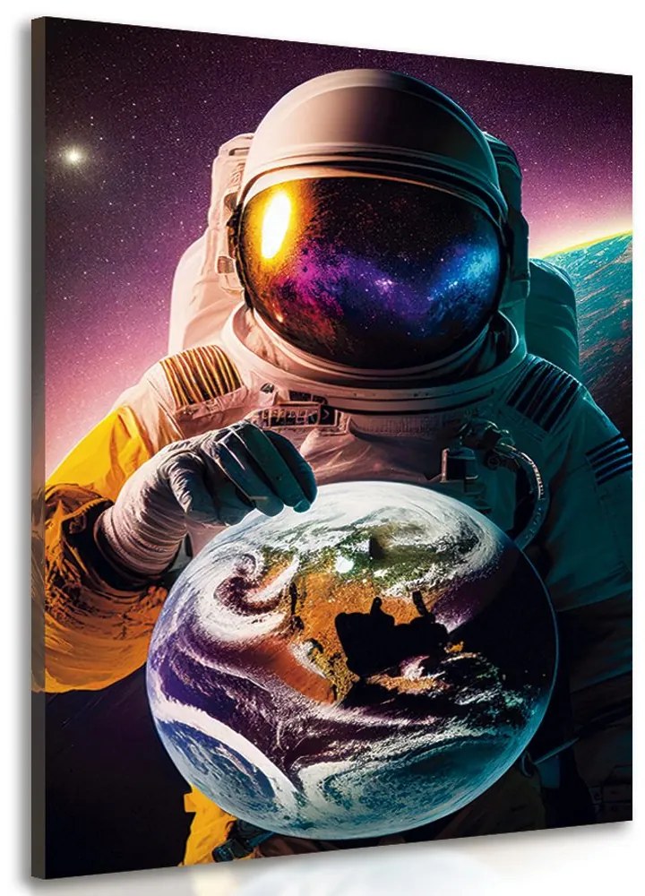 Tablou cosmonaut într-o atmosferă necunoscută