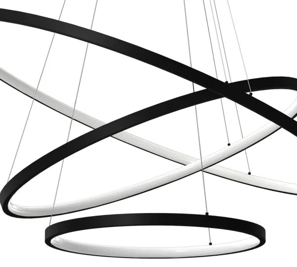 Lustră LED pe cablu HOOP LED/93W/230V d. 80 cm 4000K negru