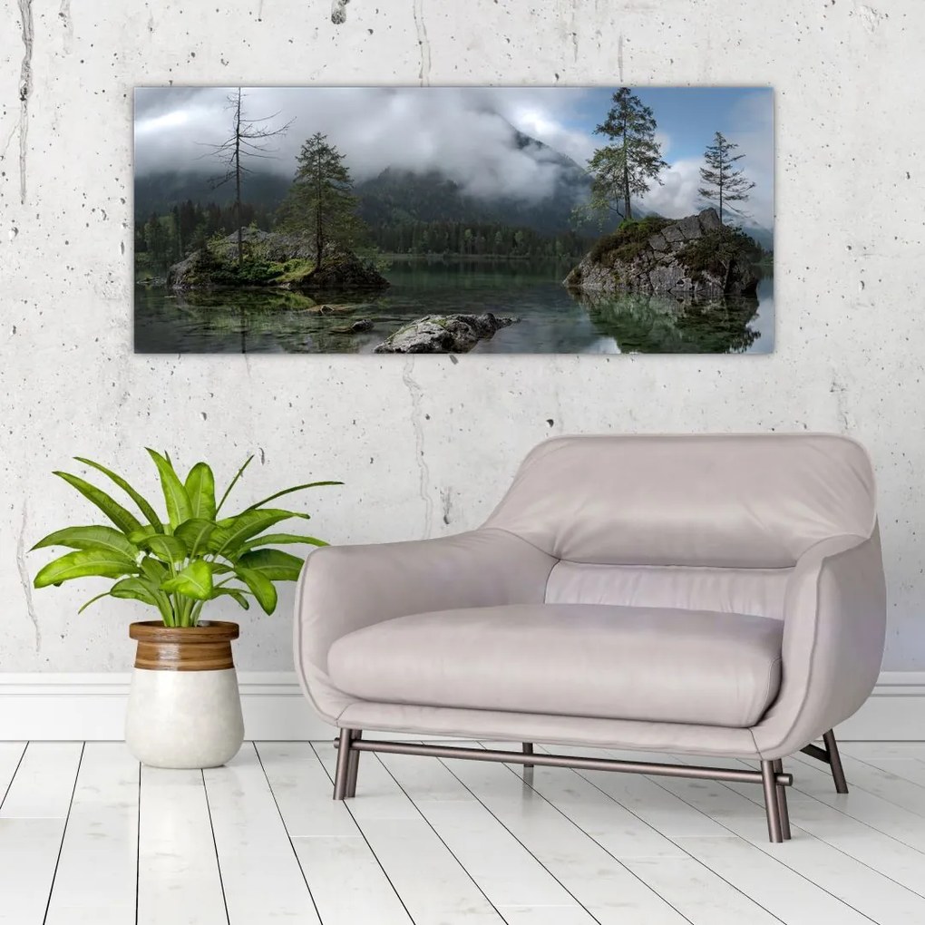Tablou cu pomi în lac (120x50 cm)