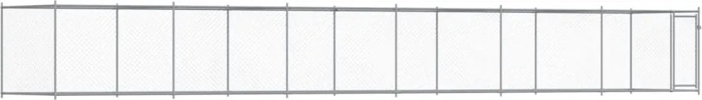 vidaXL Cușcă pentru câini cu ușă, gri, 12x2x1,5 m, oțel galvanizat