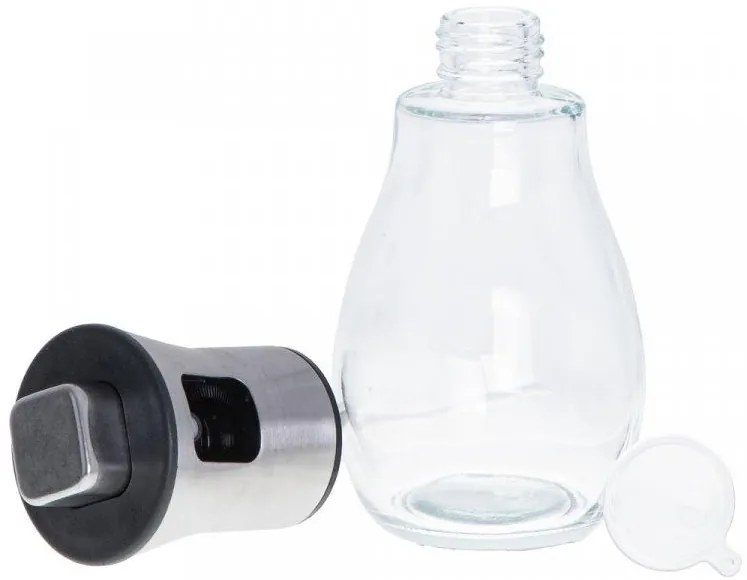 Dozator de ulei cu pulverizator 200 ml - argintiu