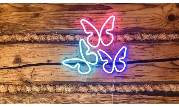 Decorațiune LED neon de perete 2Kids Toys LED/5W/USB fluturi
