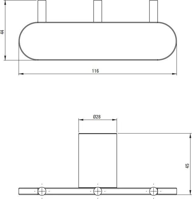Cârlig triplu ROUND ADR_R131 Finisaj: auriu periat