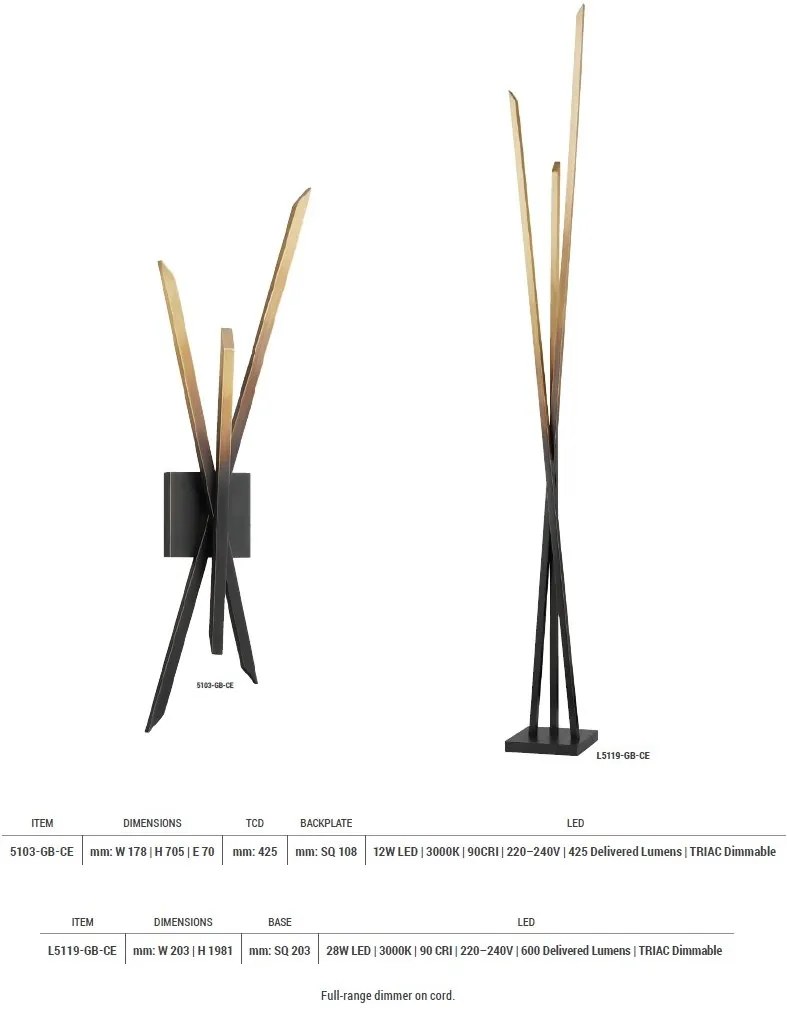 Aplica de perete LED design modern GANSEVOORT