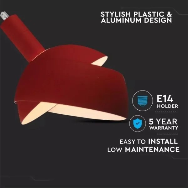 Lustră pe cablu 1xE14/60W/230V roșu