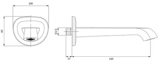 Pipa cada cupru periat Omnires Armance 22 cm
