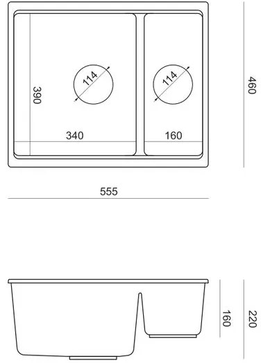 Chiuveta din granit Logan 150 gri metalic