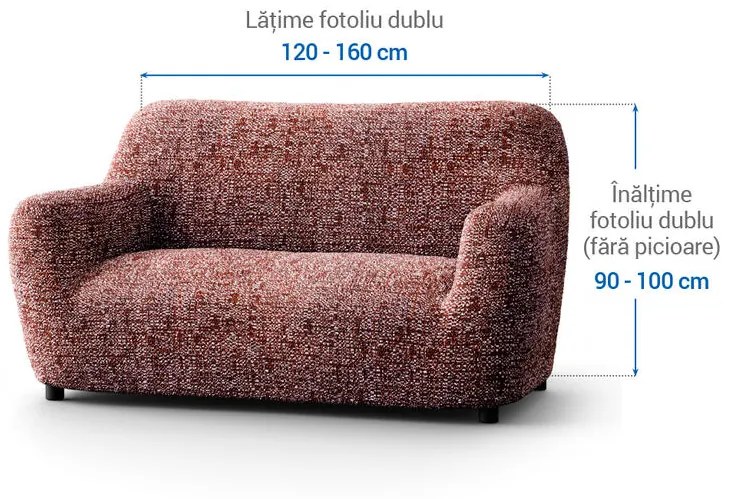 Huse bielastice GLORIA vinului fotoliu dublu (l. 120 - 160 cm)