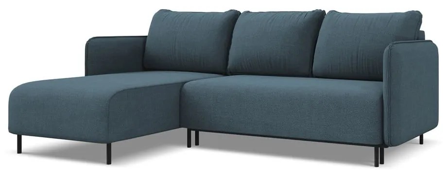 Colțar albastru extensibil/cu spațiu de depozitare (cu colț pe partea stângă) Luana – Makamii