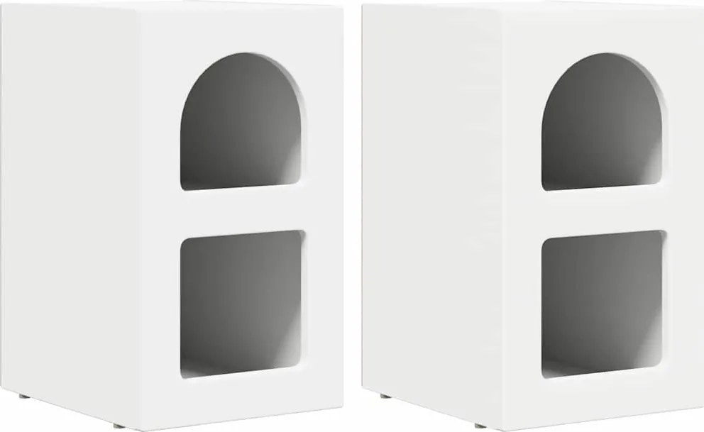 vidaXL Noptieră 2 pcs Alb 29,5 x 33,5 x 50 cm Lemn compozit