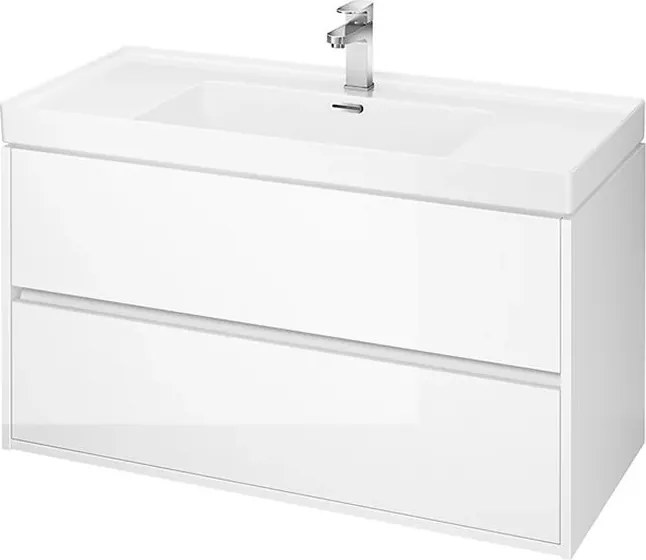Dulap suspendat pentru lavoar Cersanit Crea mdf alb lucios 100 cm