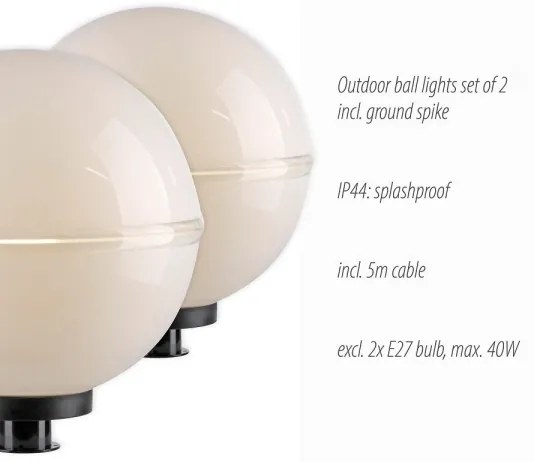 SET 2x lampă de exterior Leuchten Direkt 19324-16-2 1xE27/40W/230V d. 40 cm IP44
