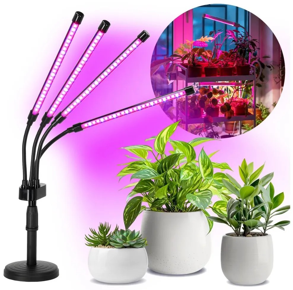 Lampă de birou LED reglabilă pentru cultivarea plantelor VITARO, 4xLED/10W/230V, negru