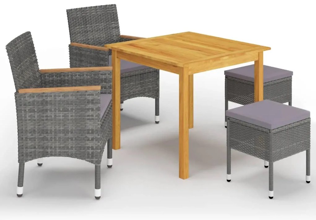vidaXL Set mobilier de grădină, 5 piese, gri