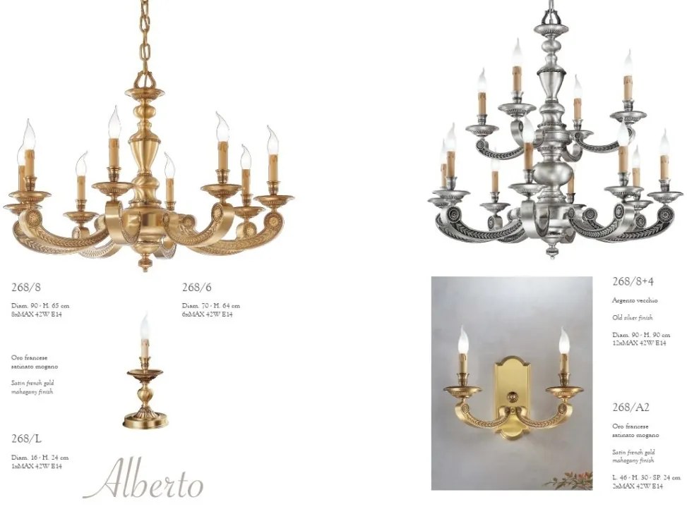 Candelabru 8 brate LUX design clasic realizat manual Alberto