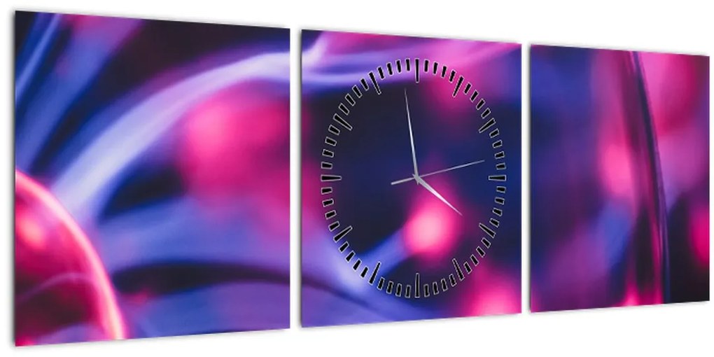 Tablou abstract mov (cu ceas) (90x30 cm)