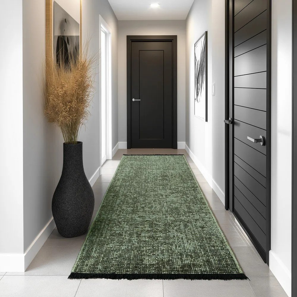 Covor tip traversă verde lavabil 80x250 cm Space 1900 – Ayyildiz Carpets