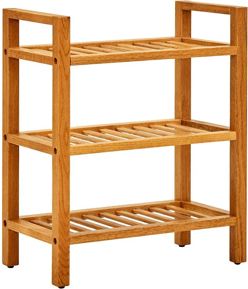 vidaXL Pantofar cu 3 rafturi, 50x27x60 cm, lemn masiv de stejar