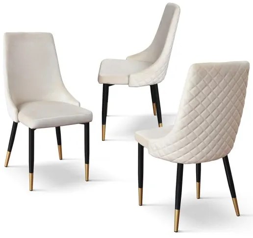 PAZZO DESIGN Set de 4 scaune Cinzia bej | Aosom Romania