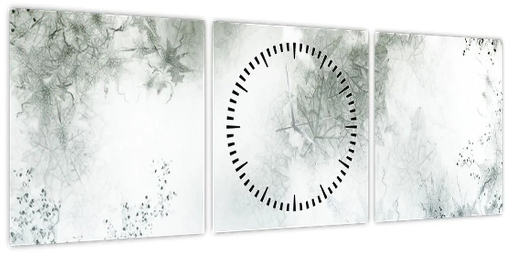 Tablou - Frunze abstract (cu ceas) (90x30 cm)