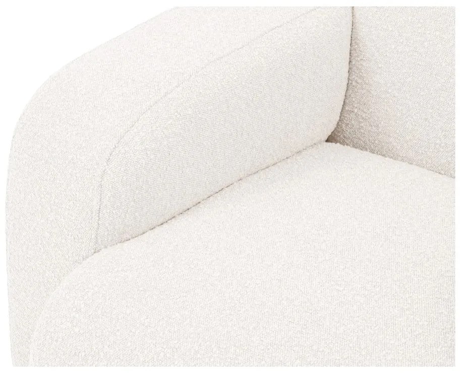 Colțar alb cu tapițerie din stofă bouclé (colț dreapta) Molino – Micadoni Home