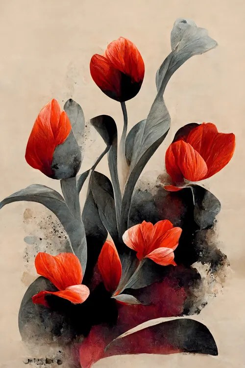 Ilustrație Red Tulips, Treechild