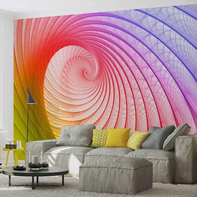 Abstract Swirl Colours Fototapet, (416 x 254 cm)