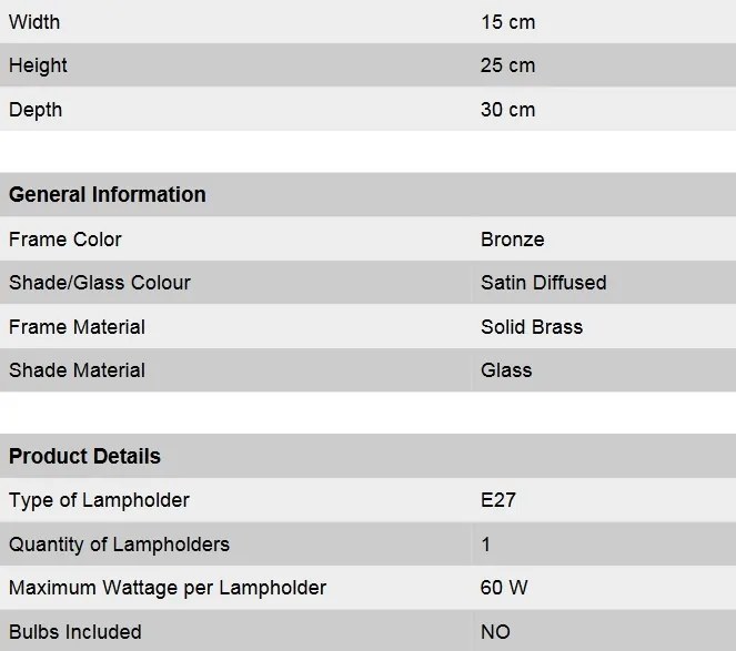 Aplica eleganta design LUX Budapest, bronz WA 2-689/1 bronze/376 klar-matt OR
