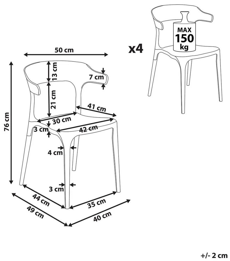 Set 4 buc scaun tip bar Gerry (alb). 1079155