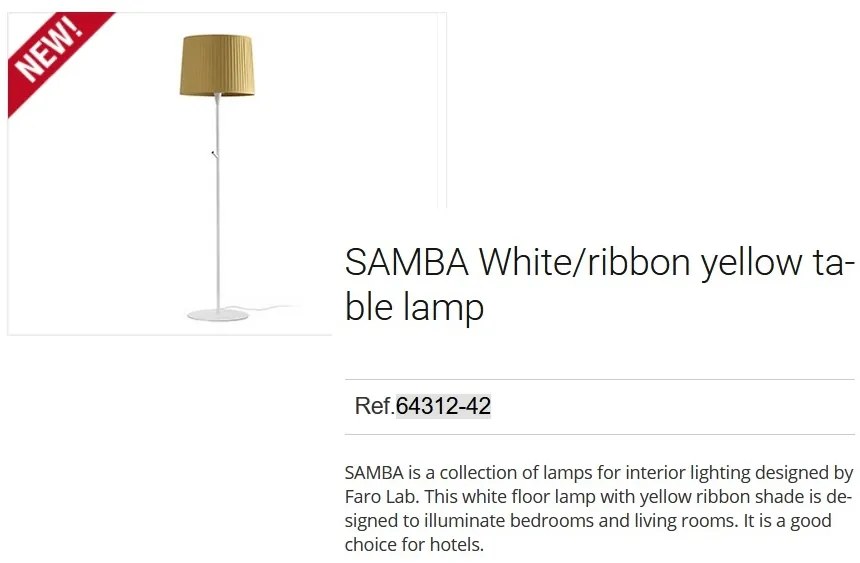 Lampadar / Lampa de podea modern design elegant SAMBA alb/galben 64312-42