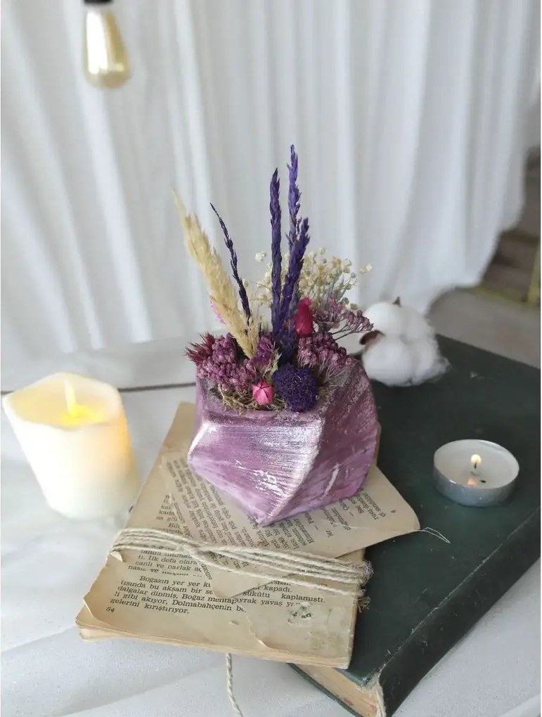 Ghiveci decorativ cu flori artificiale, homs seria A620,17x5.5x9 cm,30355