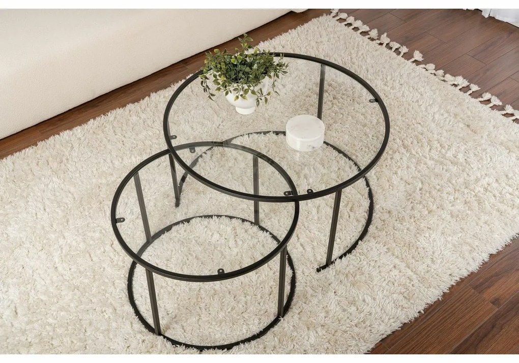 Set de măsuțe de cafea Aurum Black 80 cm, 2buc.