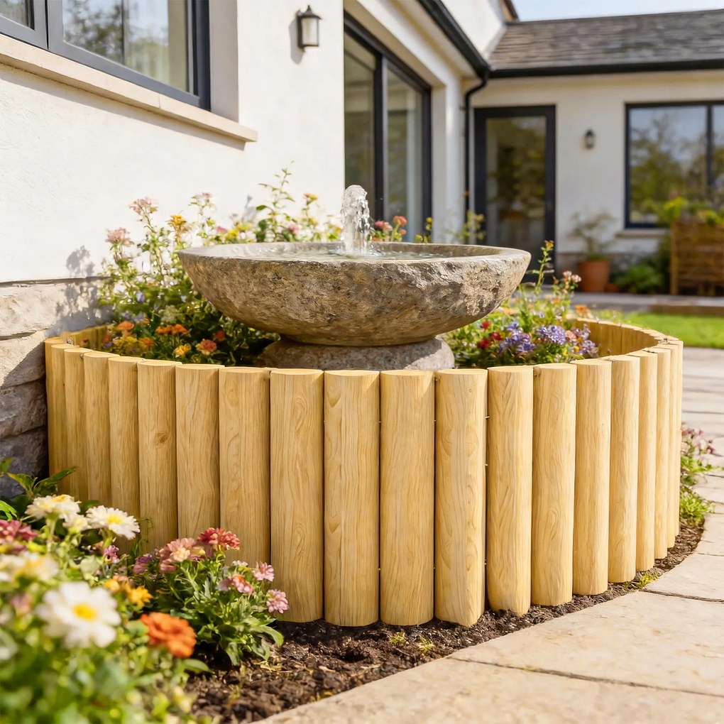 Outsunny Panou decorativ gard de grădină din lemn, rezistent și ușor de instalat pentru patio, gazon, alee 176x38 cm natural | Aosom Romania