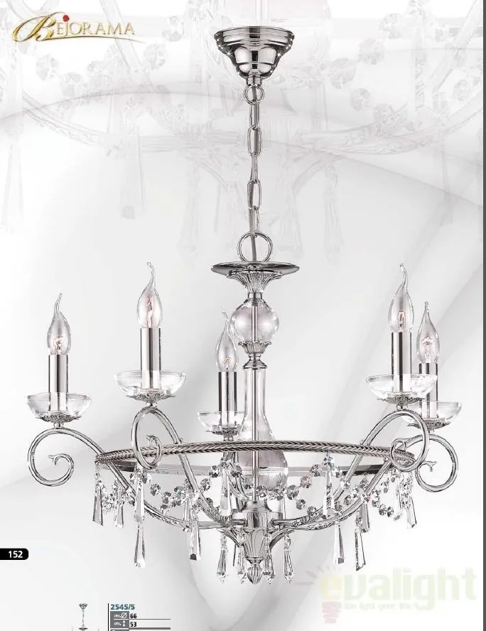 Lustra de LUX cristal Asfour fabricat manual diam.66cm Irina 2545/5 Bejorama