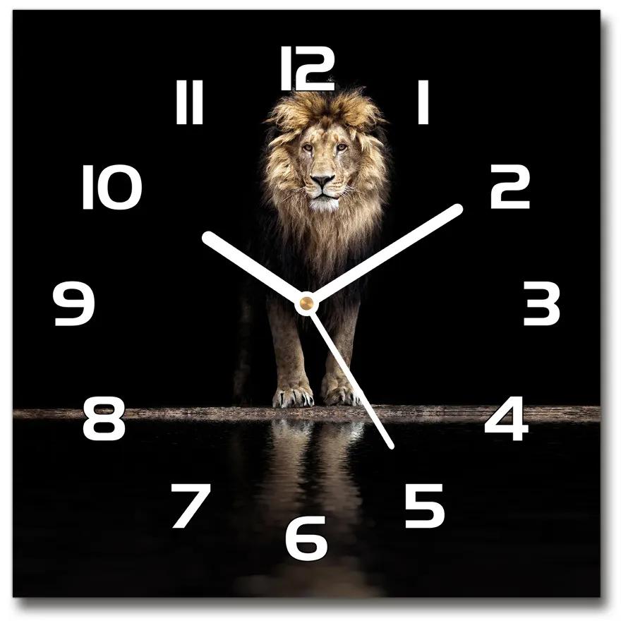 Ceas din sticlă pătrat Portret de un leu