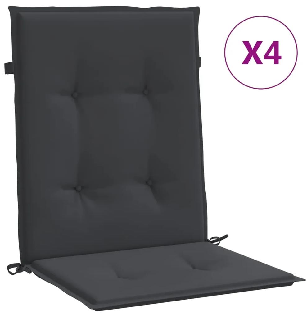 Perne scaun de gradina, 4 buc., negru, 100x50x3 cm 4, Negru, 100 x 50 x 3 cm