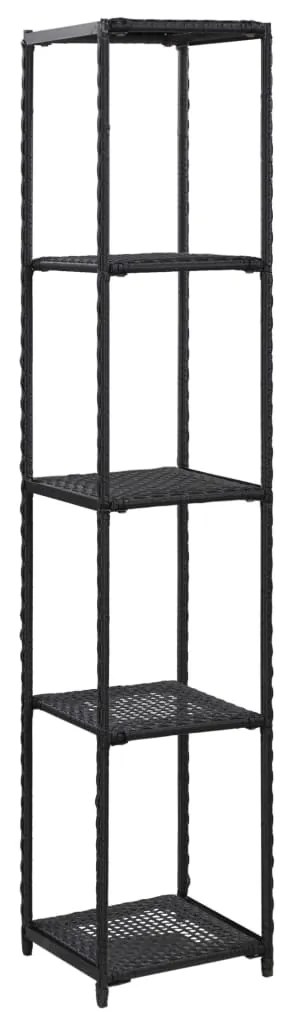 vidaXL Raft de depozitare, negru, 30 x 30 x 150 cm, poliratan