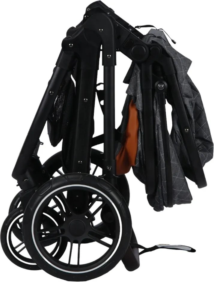 Carucior nou nascuti 3 in 1 NOVOKIDS™ X1000 series, Cu geanta bebe, Cadru Aluminiu, Amortizoare, Roti din cauciuc plin AVE, Landou, Scoica auto,