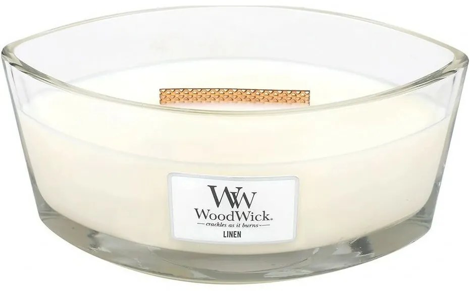 Lumânare parfumată WoodWick Linen, 453 g