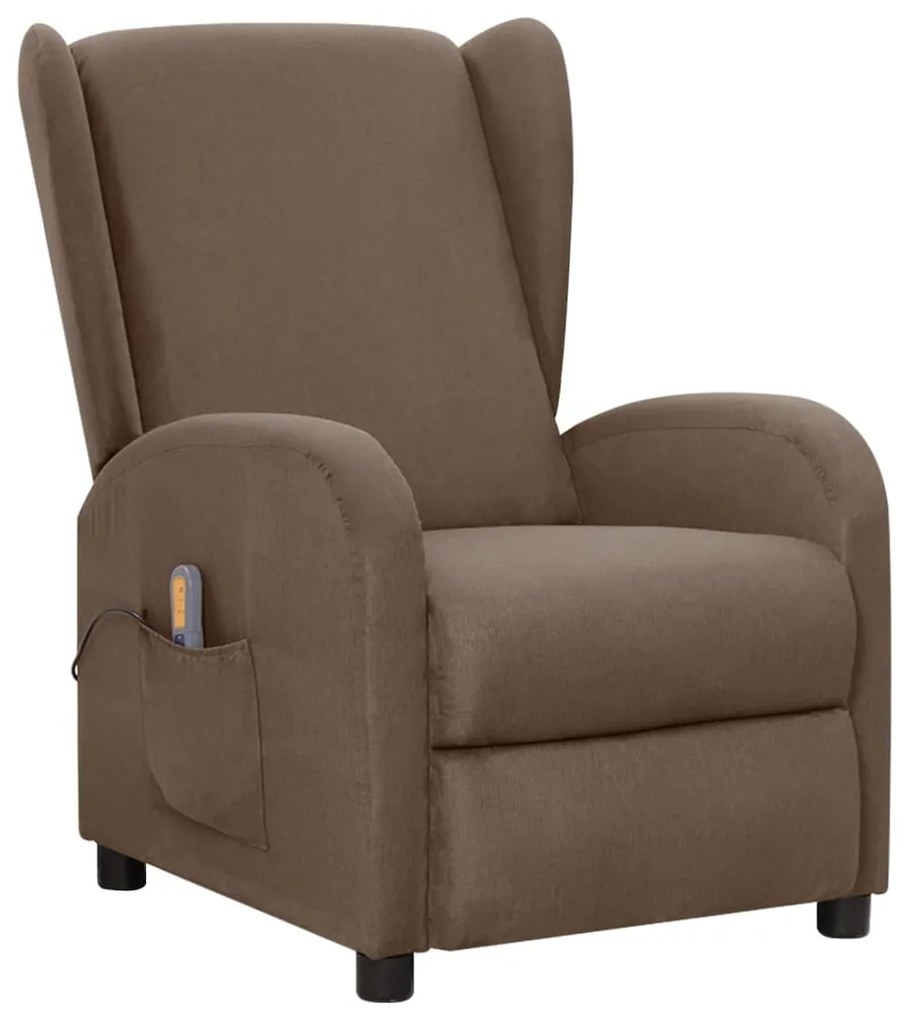 3098239 vidaXL Fotoliu de masaj cu ridicare, gri taupe, material textil