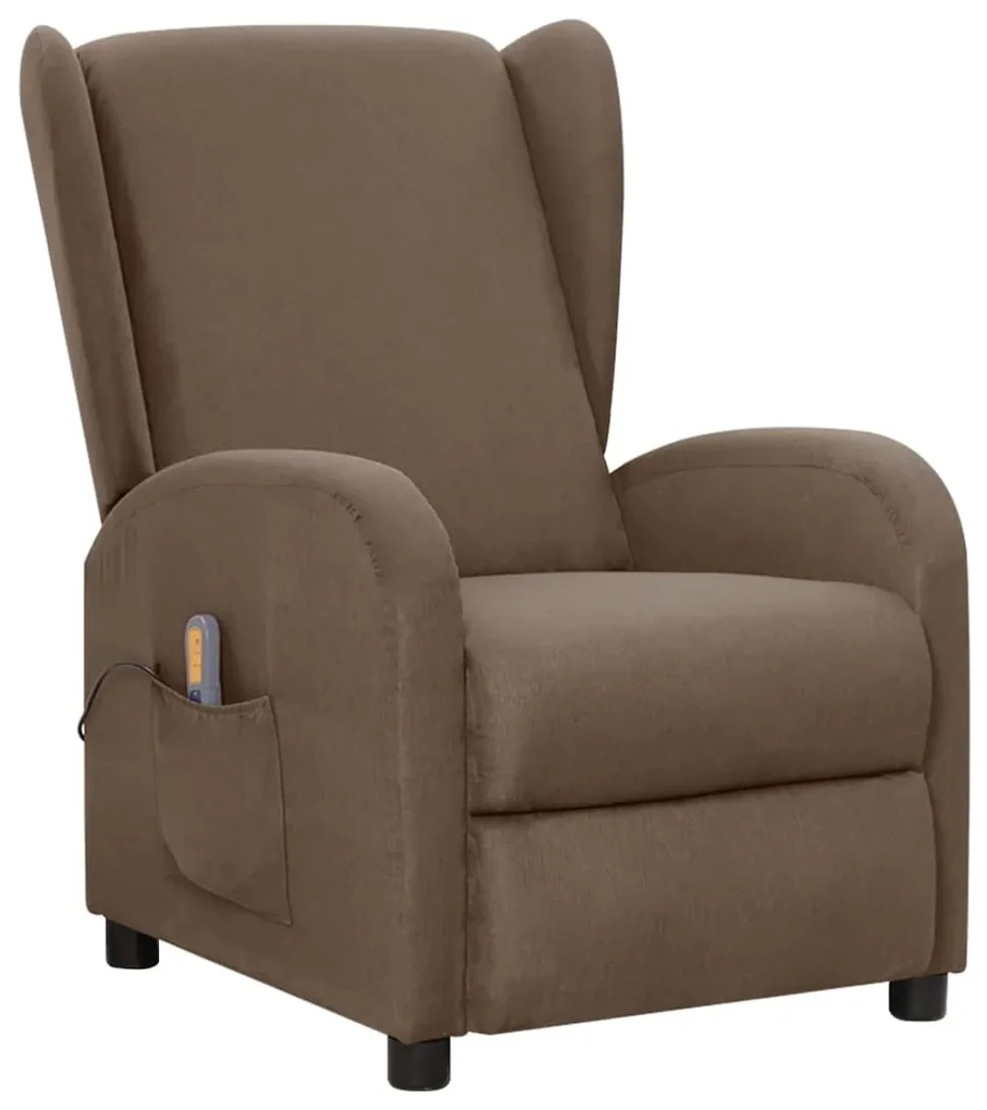 3098239 vidaXL Fotoliu de masaj cu ridicare, gri taupe, material textil