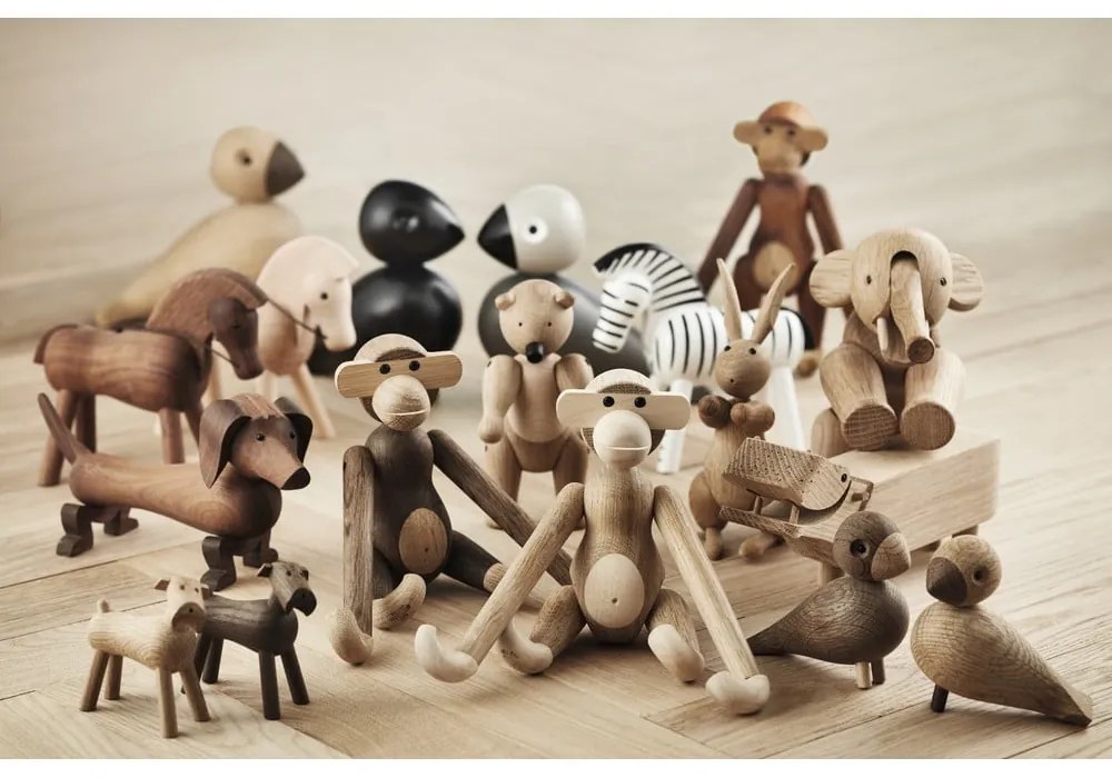 Statuetă din lemn masiv Kay Bojesen Denmark Monkey Solid