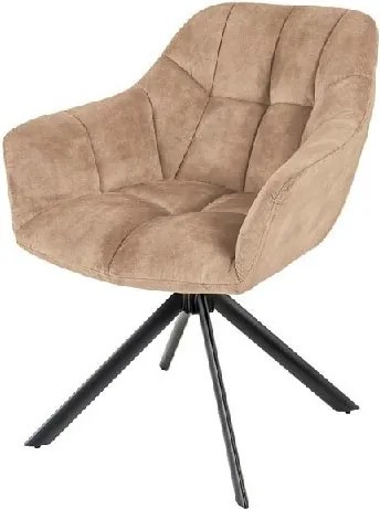 Set de 2 scaune pivotante PAPILLON catifea greige/ negru